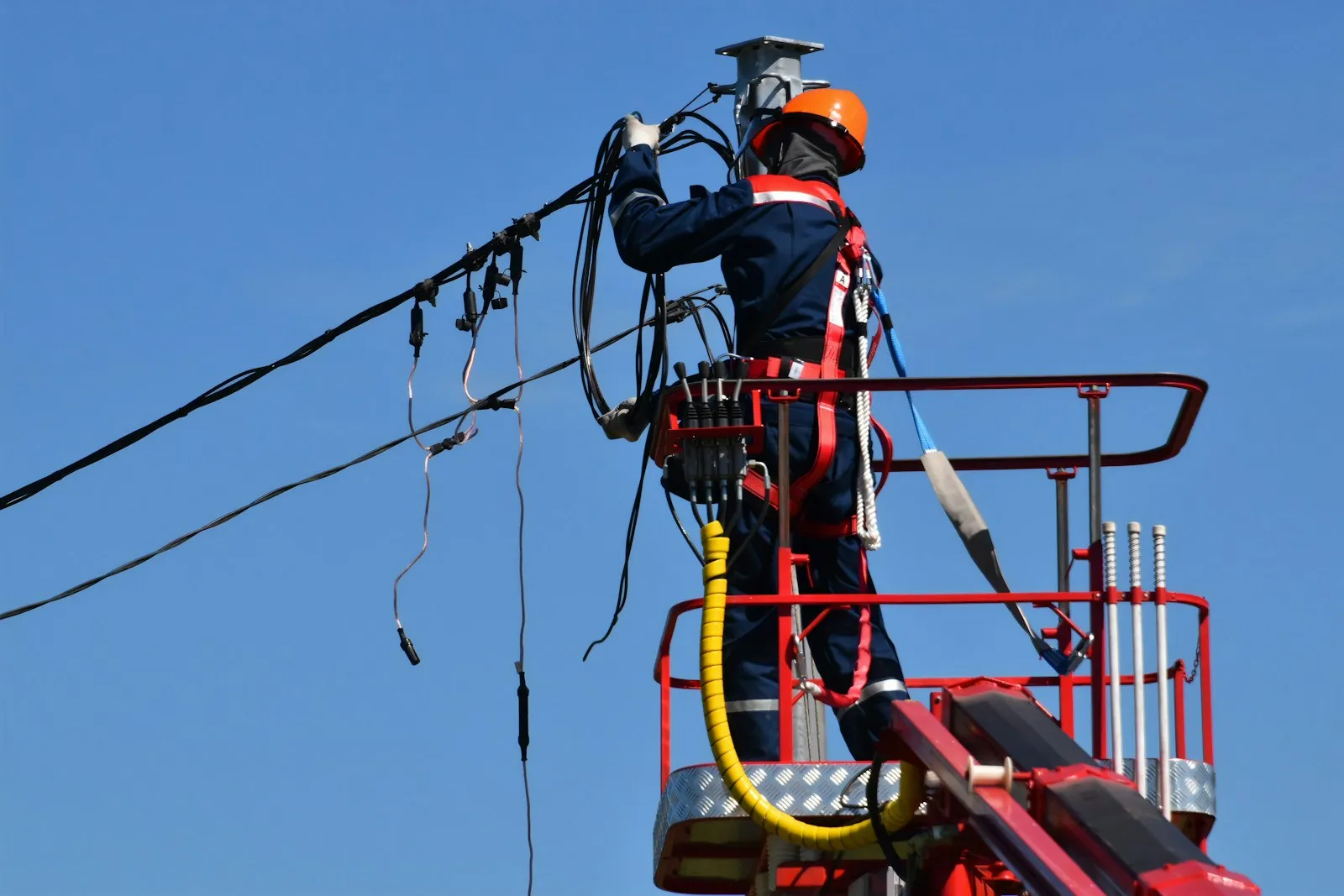 A licensed electrician at work