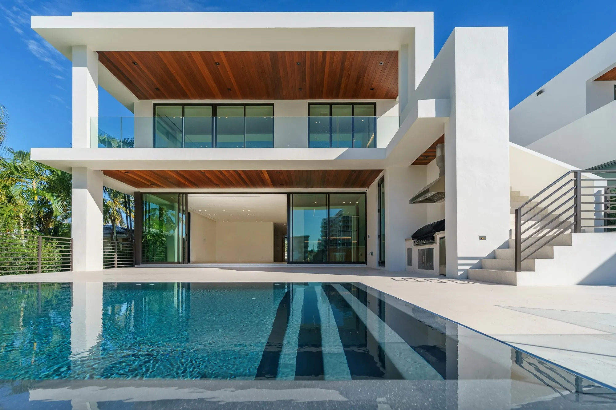A modern Bayside home with a pool