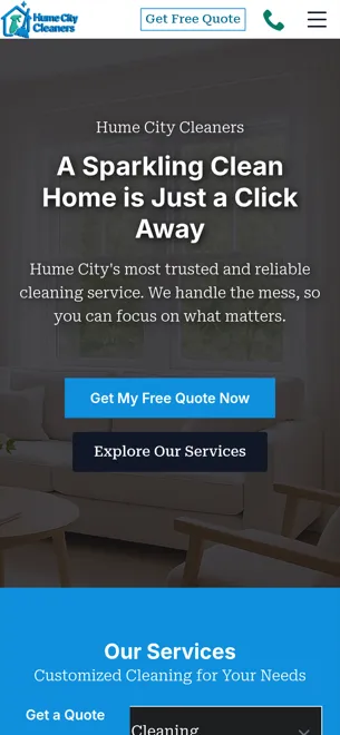 Hume City Cleaners on a phone