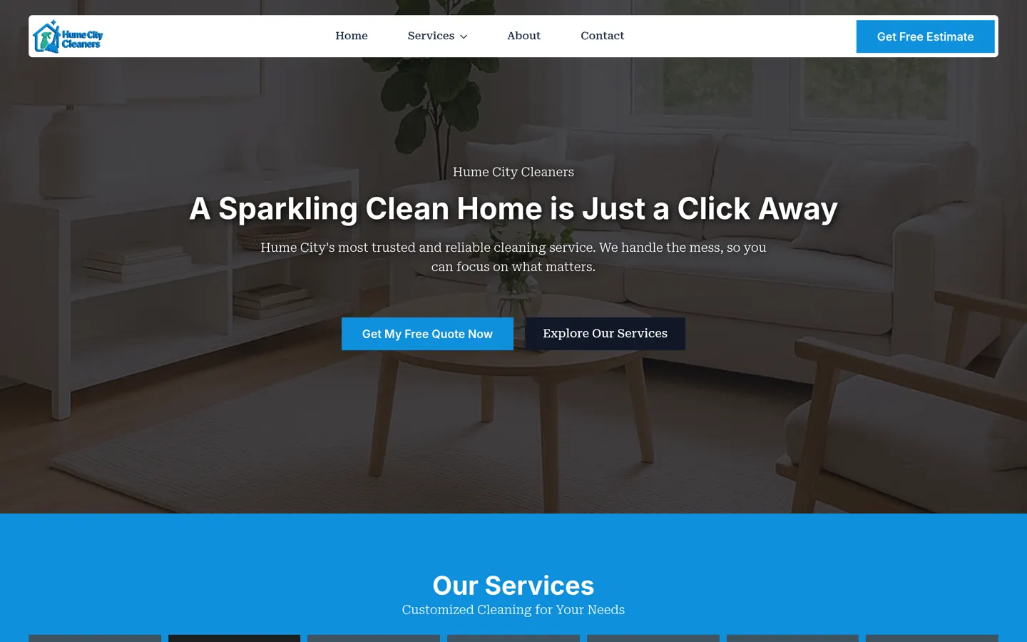 Hume City Cleaners website