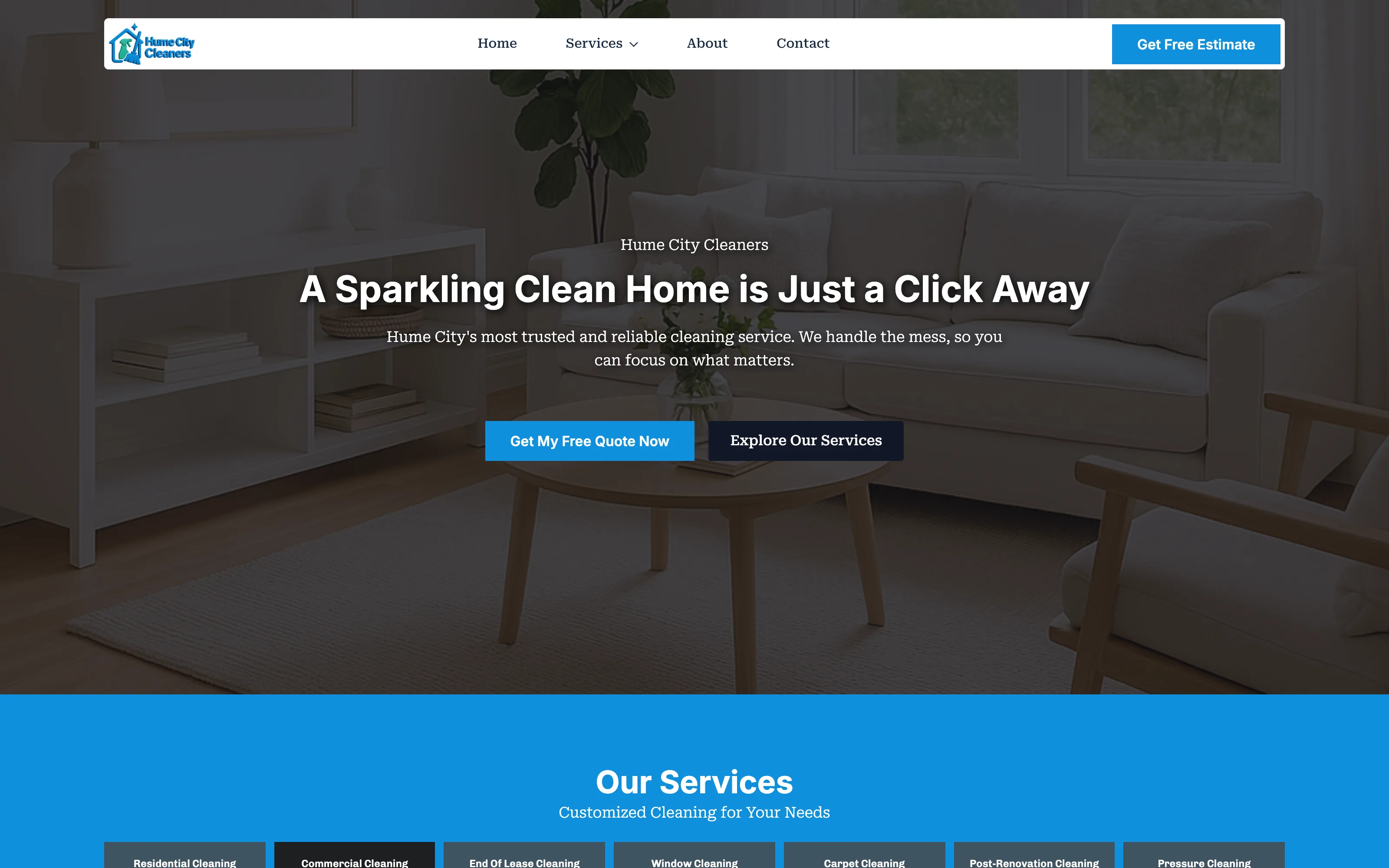 Hume City Cleaners website