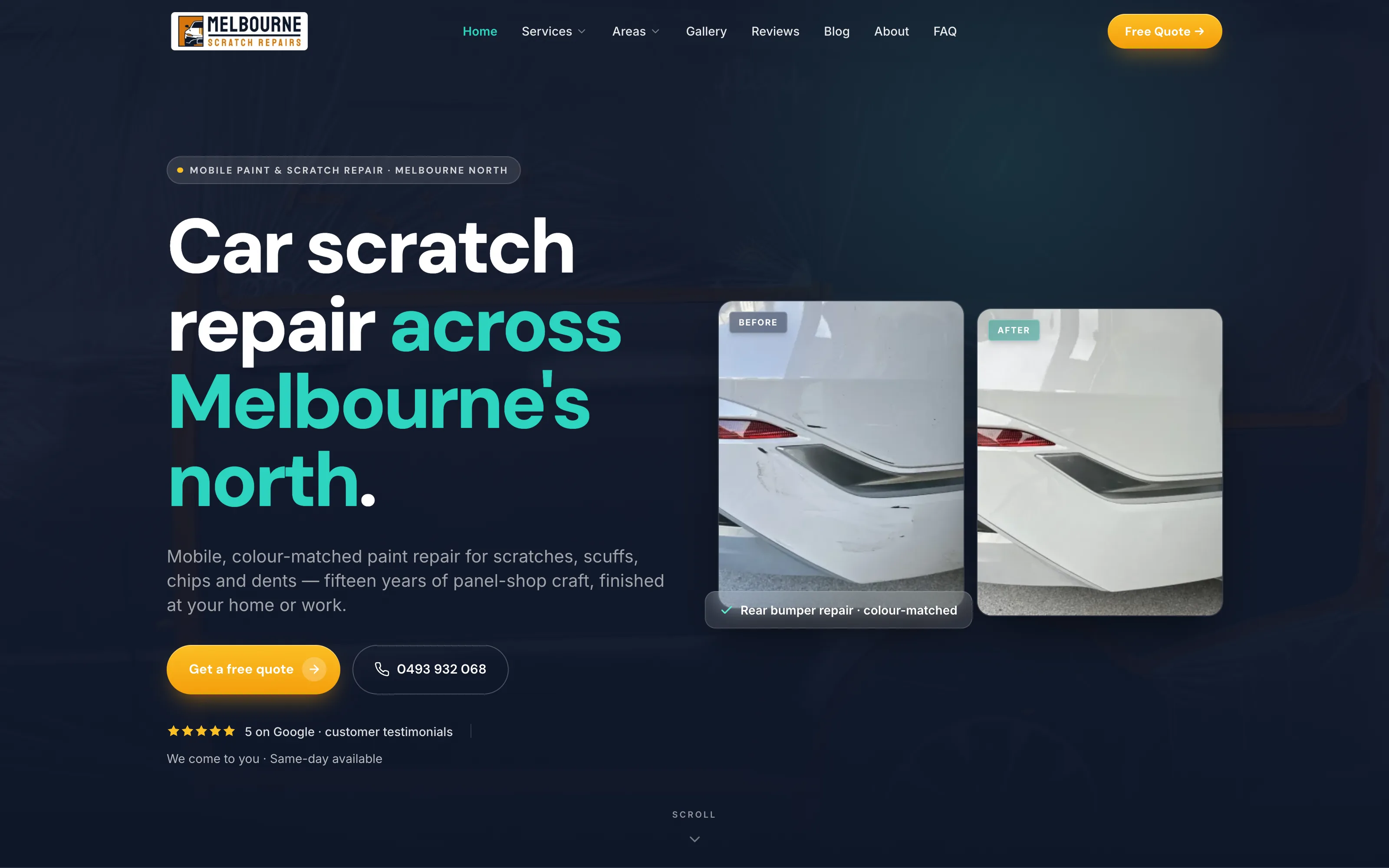 Melbourne Scratch Repairs — a live site we built