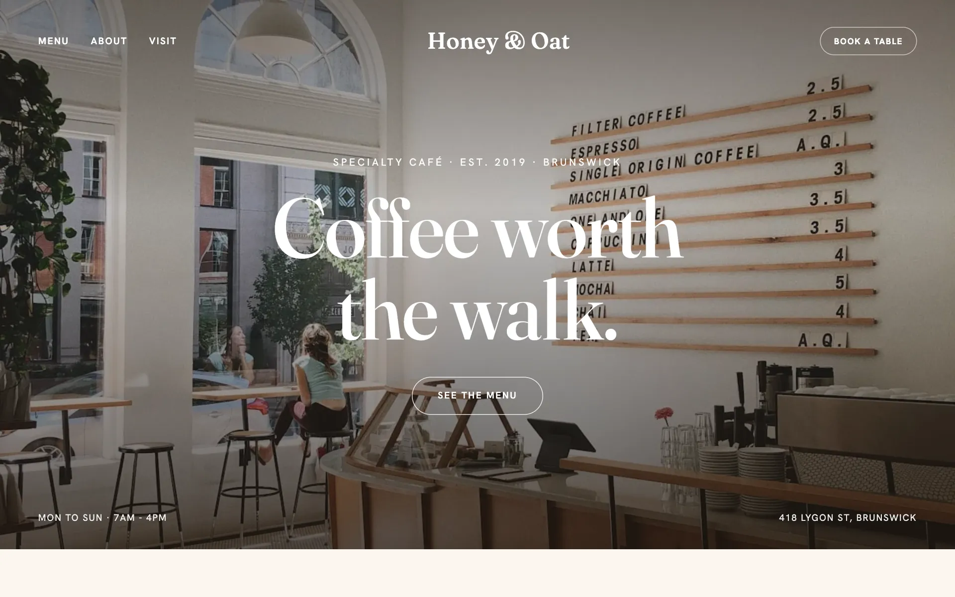 Honey & Oat concept website