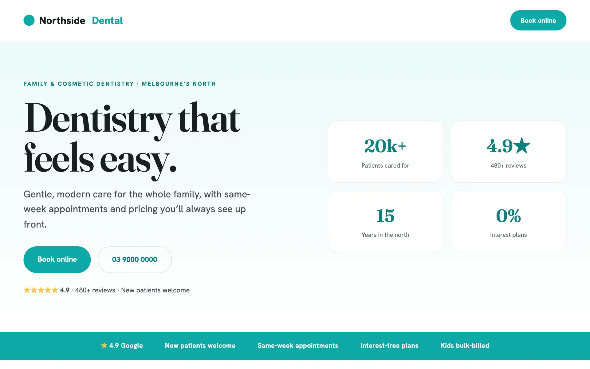 Northside Dental concept website