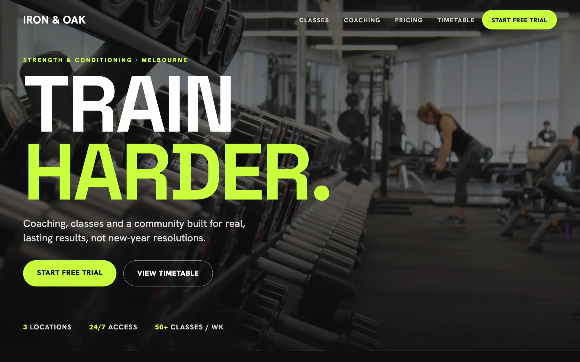 IRON & OAK concept website