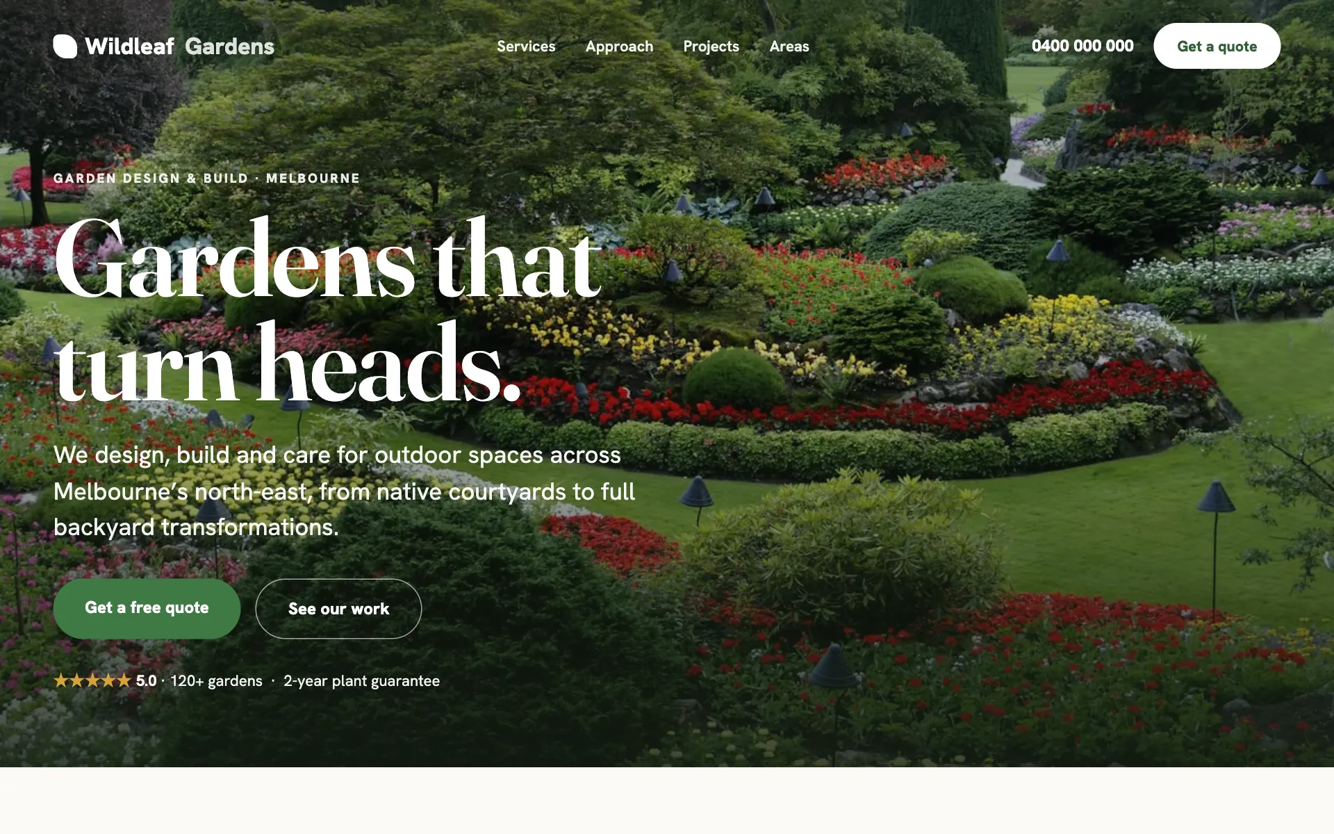 Wildleaf Gardens concept website