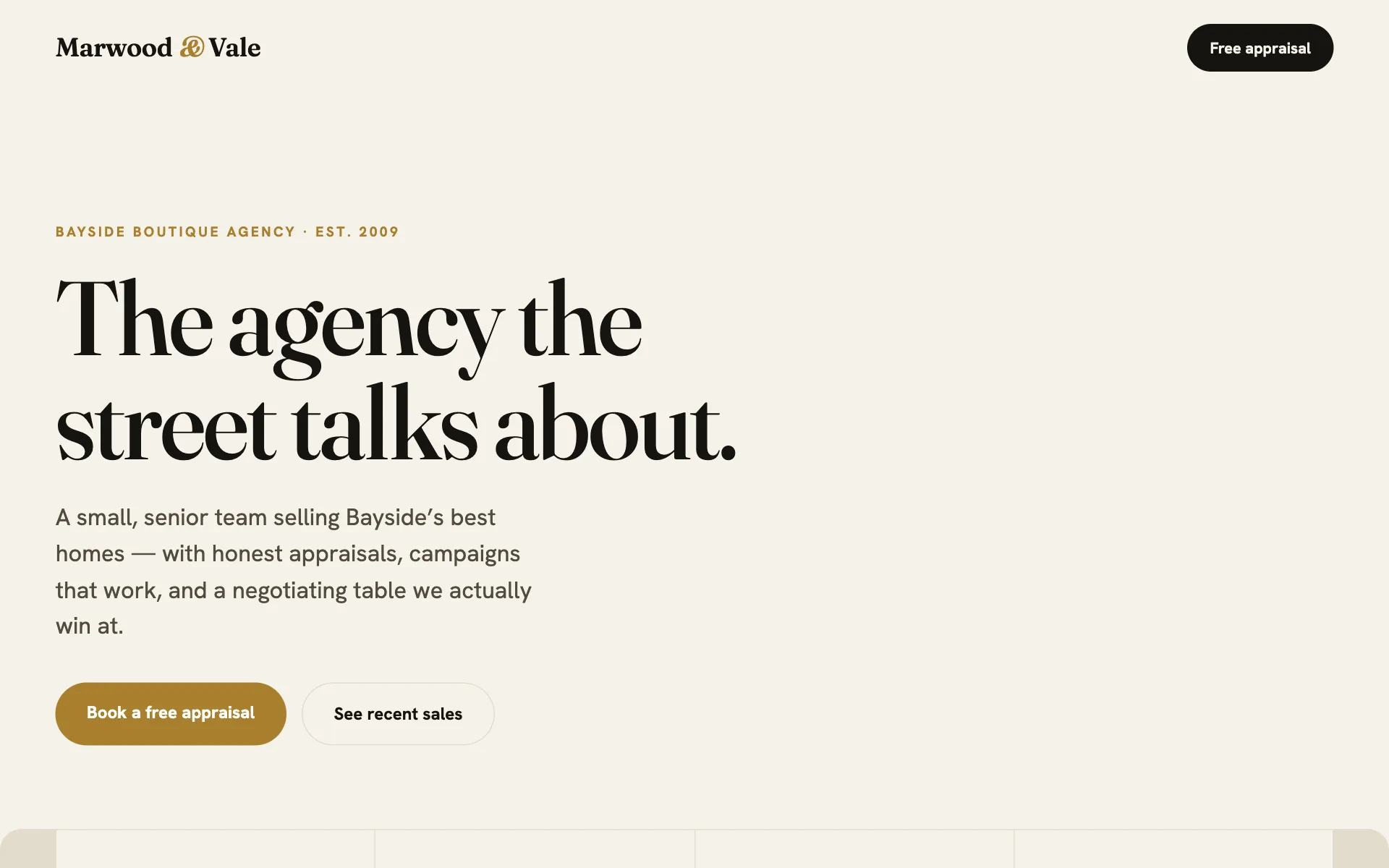 Marwood & Vale concept website