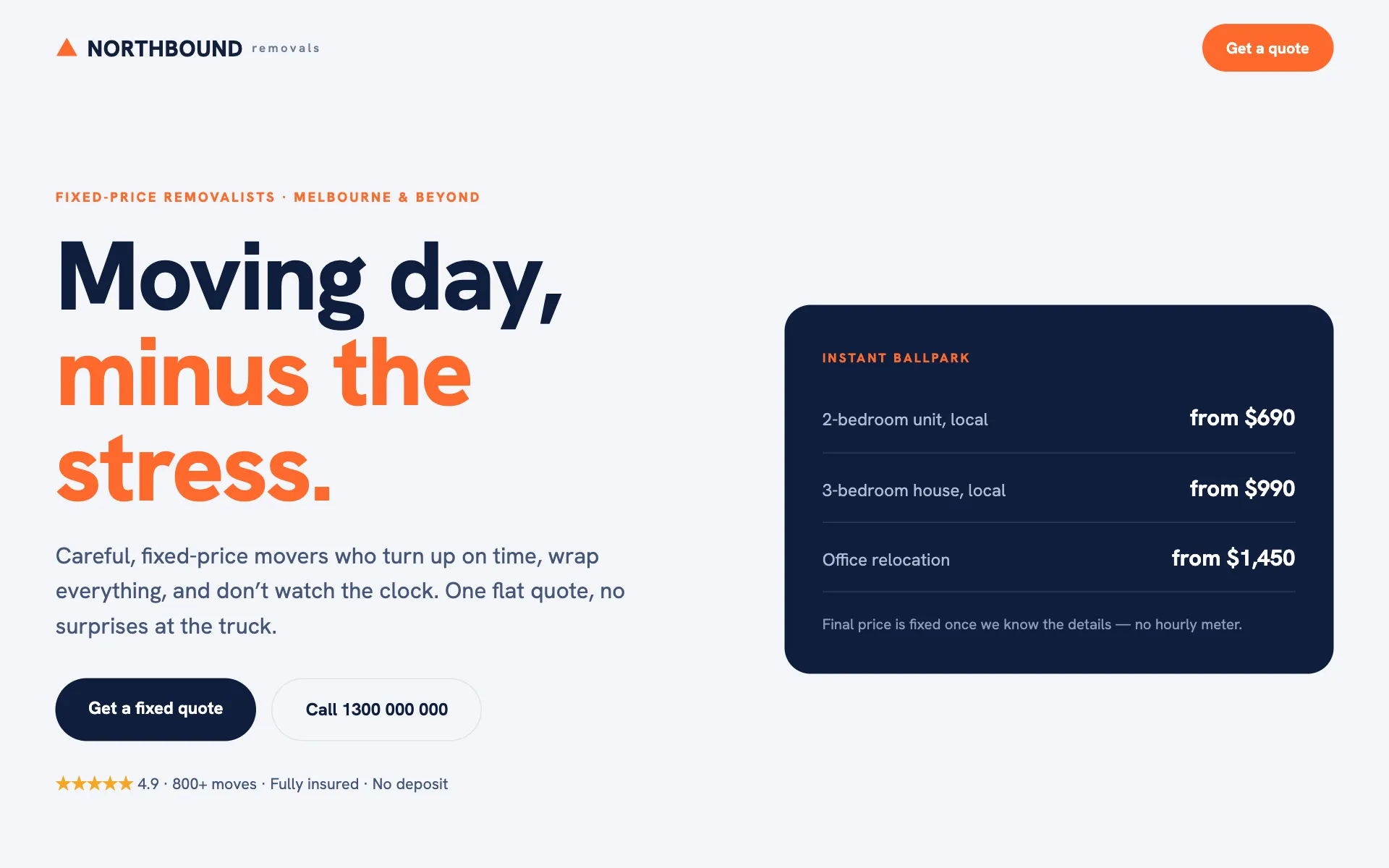 Northbound Removals concept website